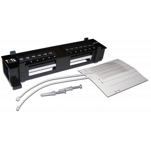 Патч-панель TWT настенная горизонтальная, 12 портов, UTP, 5E